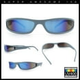thumbnail image 2 of Retro Slit Thin Narrow Rectangle Curved Wrap Sport Plastic Sunglasses Blue - Blue Mirror, 2 of 7