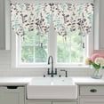 thumbnail image 4 of Aqua Grey Botanical Balloon Curtains for Windows, Bedroom Curtains 54 Inch Length, Rustic Country Spring Floral Summer Leafv Tie Up Curtains Panels Thermal Insulated Bathroom Curtains Window 42"x54", 4 of 8