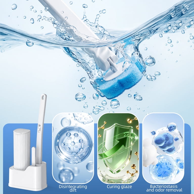 Skdwakiz Disposable Toilet Brush Set with 40 Refills photo 3