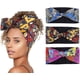 thumbnail image 1 of Paquete de 3 diademas africanas anchas con flores anudadas para mujeres y niñas (marrón), 1 of 5