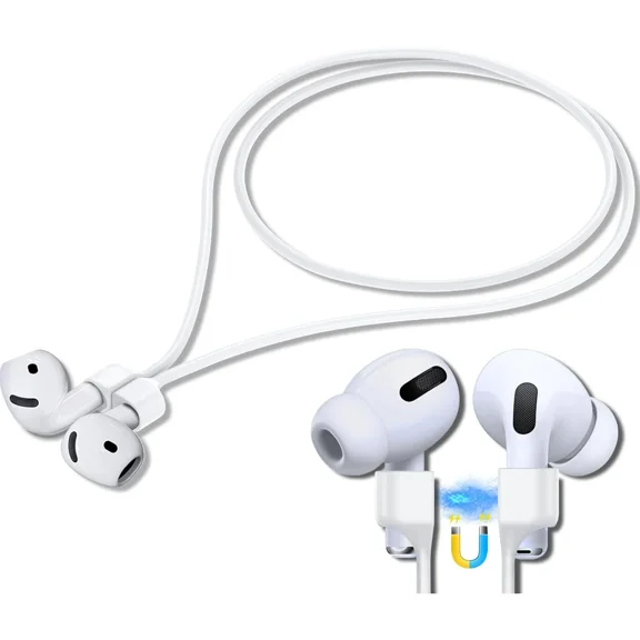 AirPod Strap with Magnetic,AirPod Lanyard Anti-Lost Cord for Sports Anti-Loss, AirPod Accessories Compatible with AirPods 4 Case 2024, AirPod Pro 2nd/1st, AirPod 3, AirPod 2/1- White 1 Pack