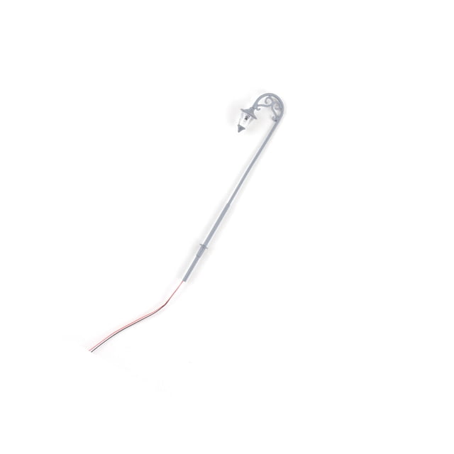 Matsuzay Modelo de lámpara de vía férrea, micropaisaje, 1:87, poste de luz LED de Metal, patios, luz de pista de jardín, accesorios de Artesanía Gris (luz blanca)