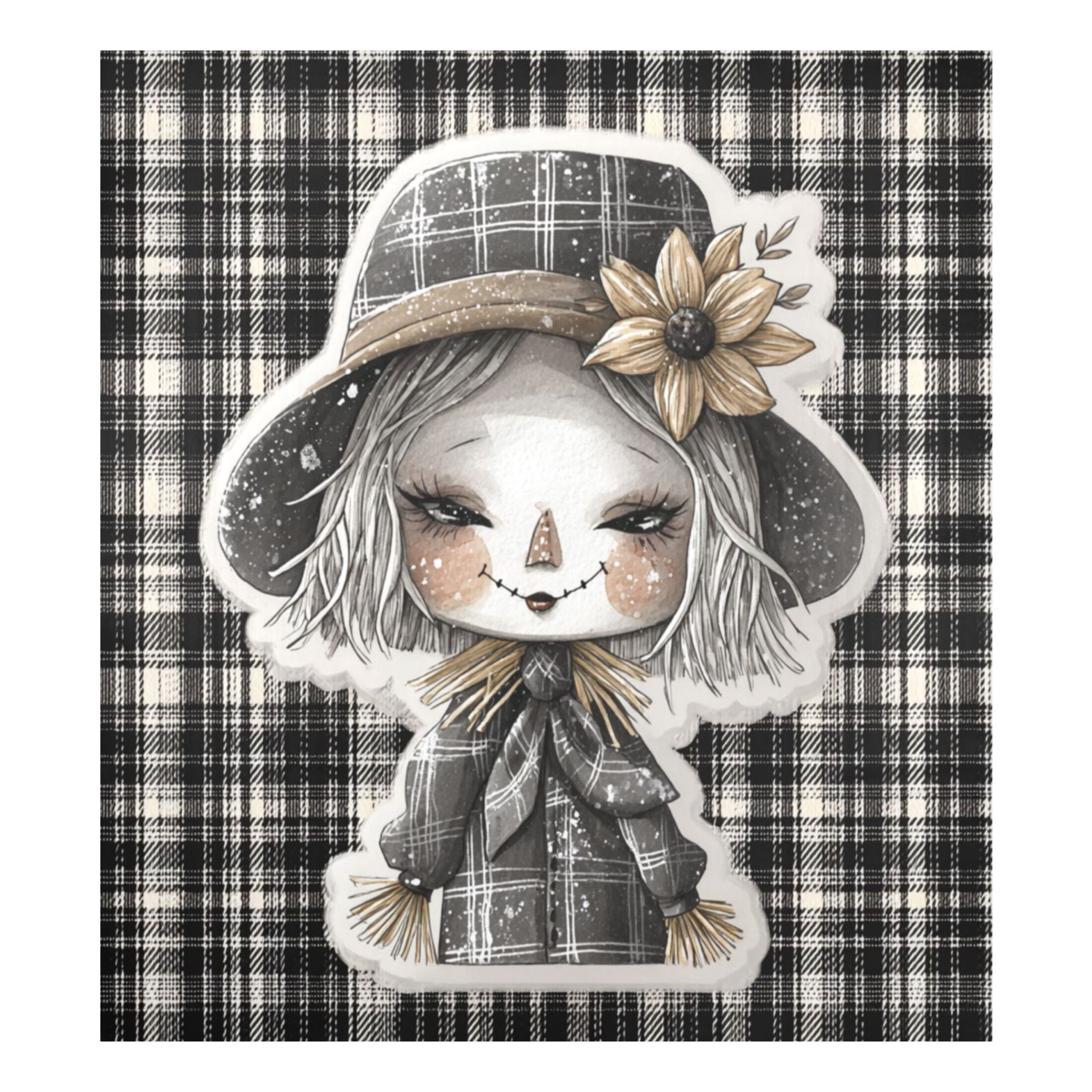 Dishwasher Magnetic Refrigerator Magnet Cover Sticker Home Decorative 23"x26" Dark-themed Straw Doll