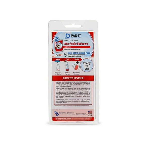PAK-IT® Non-Acid Bathroom Cleaners, Citrus Scent, Pack Of 5 Cleaners