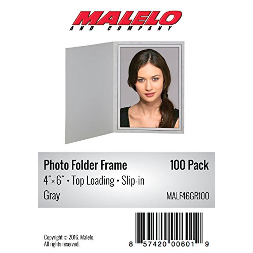 Gray Cardboard Photo Folder Frame 4X6 Pack of 100