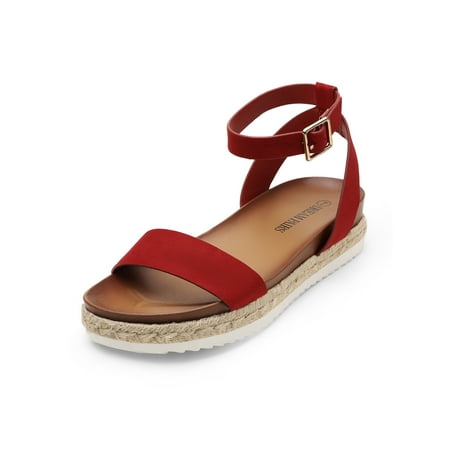 

Women‘s Silver Pu Open Toe Ankle Strap Espadrille Flatform Platform Sandals Women‘s Footwear