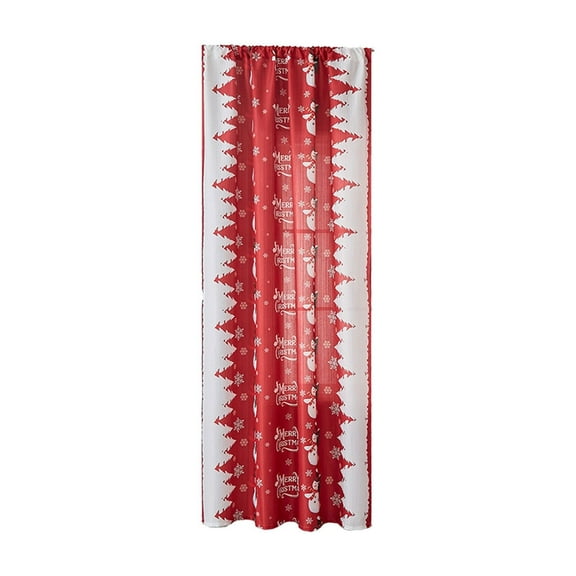 Cheapark Red Christmas Snowman Curtains with Rods - Themed Printed Sunshade for Windows, Festive Decor for Xmas Home & Living Room