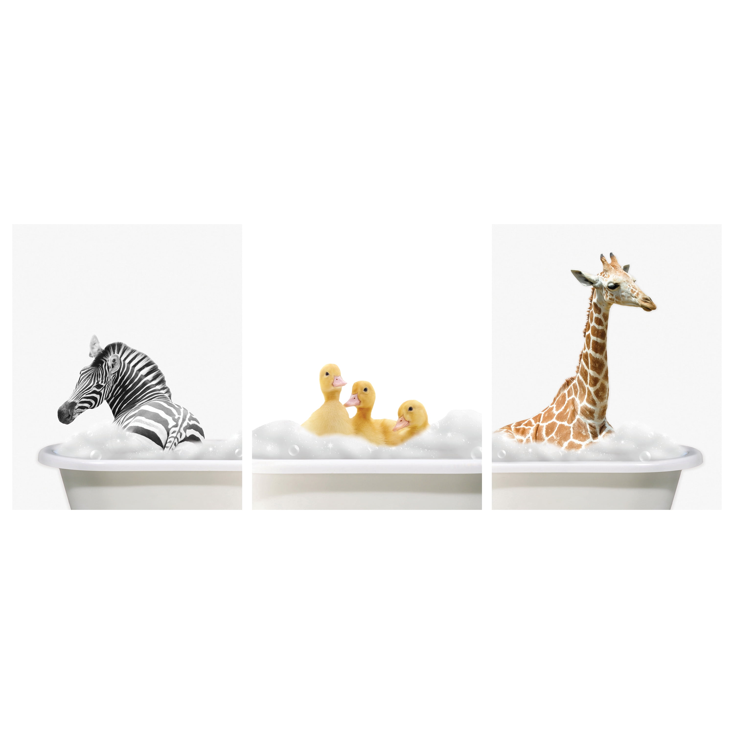 (2 pack) DesignOvation Baby Animal in Tub Unframed Art Print 8” x 10” Set of 3 by The Creative Bunch Studio