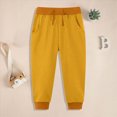 thumbnail image 2 of Gibobby Boys Pants Toddler Boys Pants Lightweight Trousers 12 Months 2T 3T 4T 5T Kids Winter Casual Solid Sweatpants With Drawstring Toddler Pull On Pants(5-6 Years,Yellow), 2 of 5