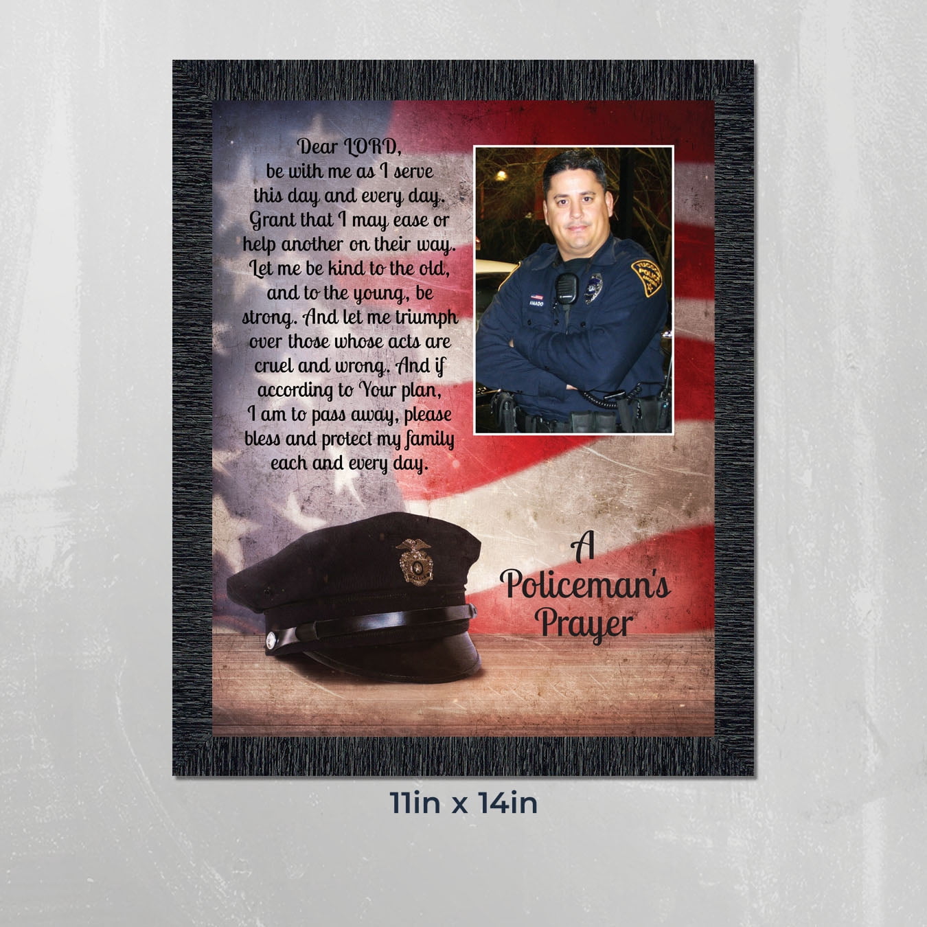 Police Officer Gifts, Law Enforcement Gifts, Police Gifts for Men, Gifts for Cops, First Responders, Sheriff, Deputy or State Police, Picture Framed Wall Art for the Home or Police Station, 5004CH
