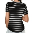 thumbnail image 5 of Bixock Tops for Pregnant Women,Basic Tops for Pregnant Women,Maternity Short-sleeved round-neck Striped Casual Slim-fitting Top with rounded Hem and Loose Short Sleeves, 5 of 5