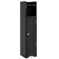 thumbnail image 1 of Costway Bathroom Storage Cabinet with Door Toilet Paper Holder Stand for Small Spaces Black, 1 of 10