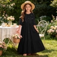 thumbnail image 7 of Mifsaly Little Girl Dresses Ruffle Half Sleeve A-Line Tiered Long Dress Comfortable Flowy Casual Summer Beach Sundress with Pockets, 7 of 7