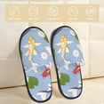 thumbnail image 2 of Balery Colorful Koi Fish Pantuflas de Casa de Felpa Silenciosas con Diseño Estampado, Zapatillas Cómodas Antideslizantes de Algodón para Interior-Large, 2 of 8