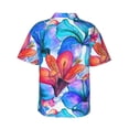 thumbnail image 3 of Daiia Bright Flowers Hawaiian Shirt for Men Gentle Cotton Regular Short Sleeve Casual-3X-Large, 3 of 9