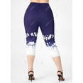 thumbnail image 3 of Leggings Capri de Cintura Alta con Estampado de Flores Rosegal Leggings de talla grande, 3 of 5