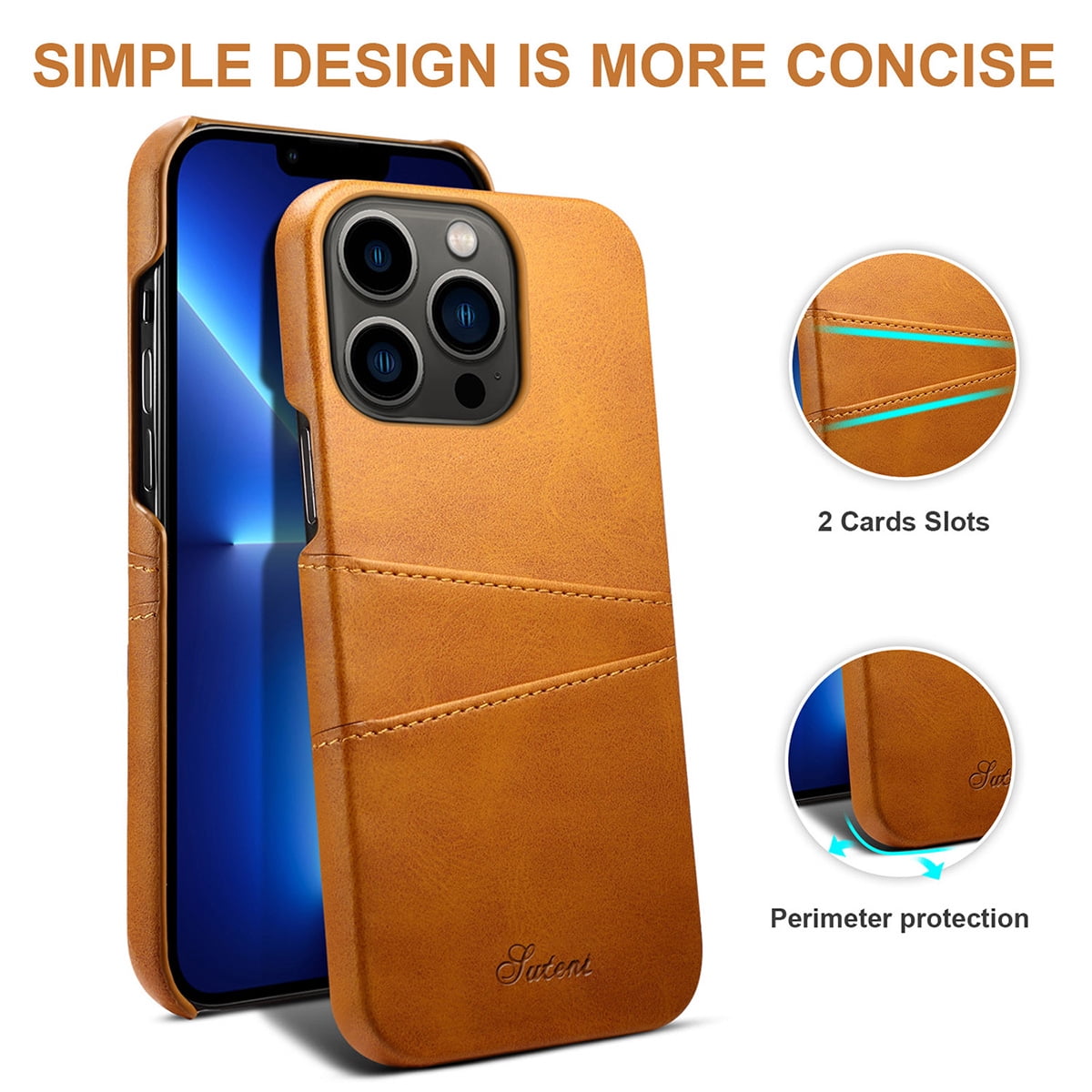 Étui portefeuille compatible avec iPhone 14 Pro Max avec porte-cartes de crédit, housse de protection légère en cuir de qualité supérieure pour iPhone 14 Pro Max 6,7 pouces