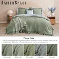 thumbnail image 4 of Amberspace Ruffle Design 7-piece Bed in a Bag Comforter Set with Sheets,Sage Green,Queen, 4 of 9