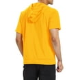 thumbnail image 3 of Unique Bargains Men's Short Sleeve Solid Color Zip Up Sport Hoodies L Yellow, 3 of 6