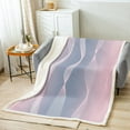 thumbnail image 2 of Gradient Pink and Grey Throw Blanket 40"x50",Silver Foil Print Wave Striped Fleece Blanket Ombre Blanket,Abstract Art Room Decor Aesthetic, 2 of 4