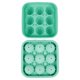 thumbnail image 2 of Molde de hielo reutilizable de silicona con 9 cavidades grandes en forma de balón de fútbol, apto para uso alimentario, flexible, con tapa, ideal para cócteles, whisky y uso en barra de casa., 2 of 7