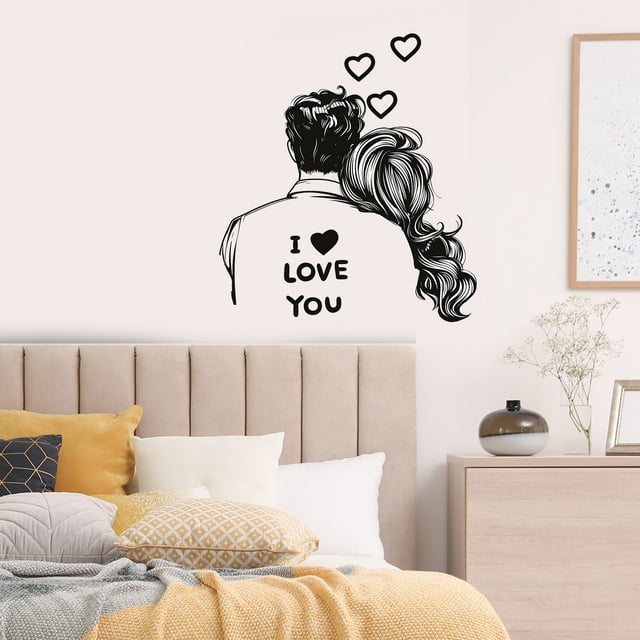 Adhesivos de pared Romantic Couple I Love You Love Heart 35 x 38 cm
