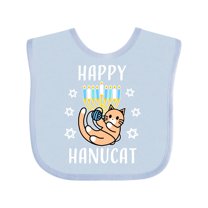 Inktastic Happy Hanucat with Menorah Boys or Girls Baby Bib