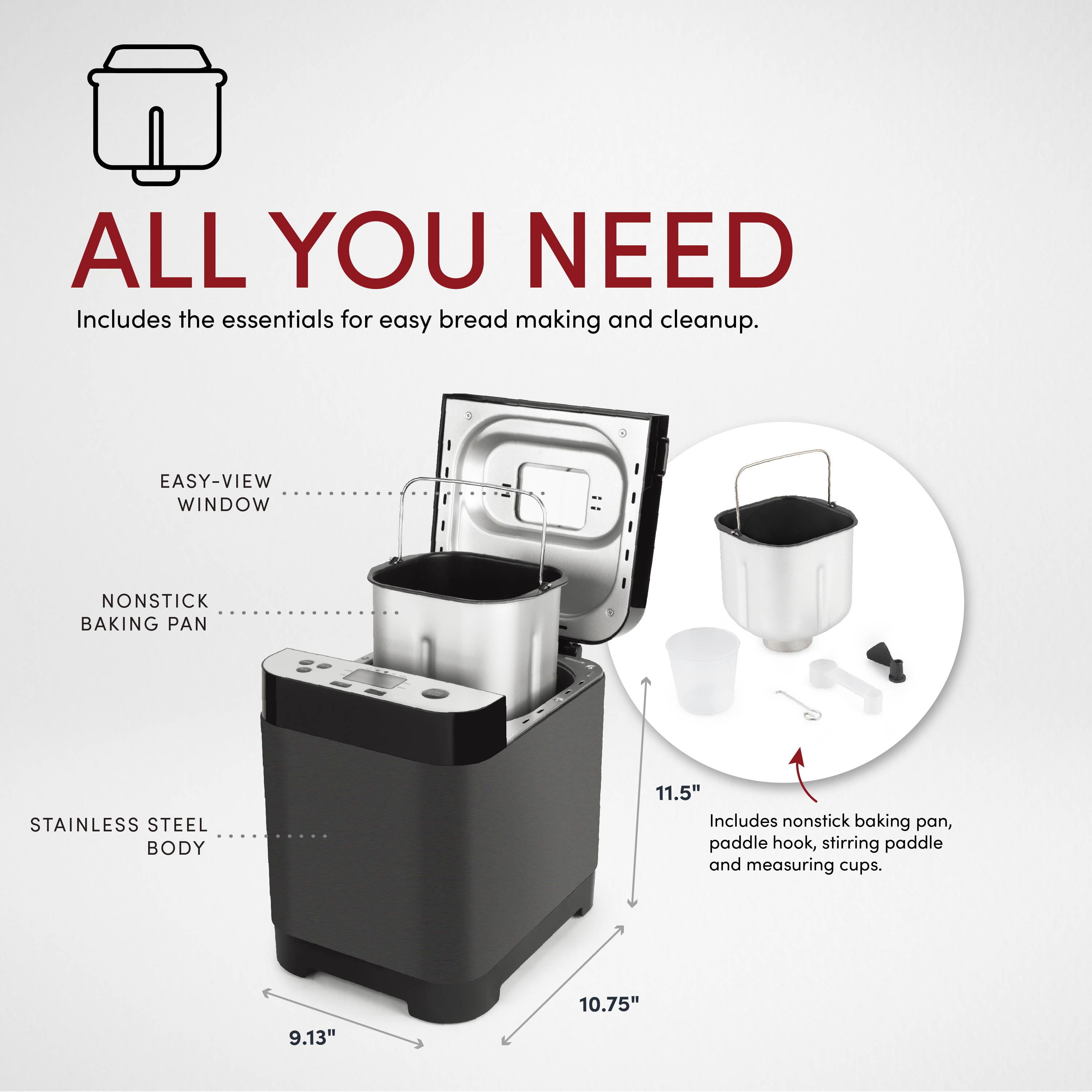 Aroma 1.5L Bread Maker