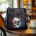 thumbnail image 3 of Eheartsgir Skull and Cat Pattern Purse Satchel, Adjustable Strap Ladies Shoulder Purse PU Leather Waterproof Women's Single Shoulder Crossbody Bag for Travel Shopping, 3 of 7