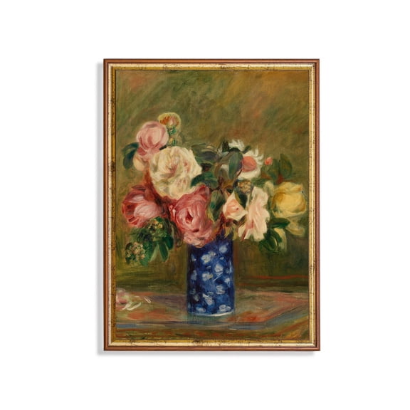 Renoir Roses Poster Vintage Impressionist Floral Still Life Home Decor UNFRAMED Poster, Wall Art for Decor, Present, 8x12