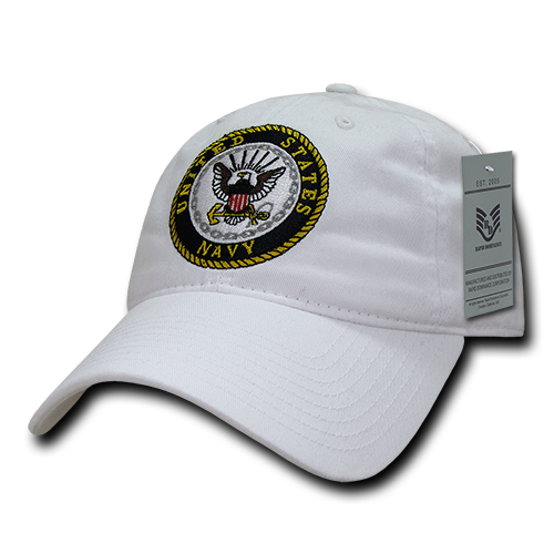 US Navy, Official Relaxed Cotton Hats Caps, White