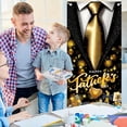 thumbnail image 3 of Happy Father Day Decorations 71 x 35 Inches Father's Day Door Cover Banner Porch Sign Hanging Backdrop Party Supplies Indoor Outdoor Family Celebrations Wall Front Door Home Decor(black gold), 3 of 7