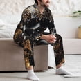thumbnail image 7 of Haiem Gold Pattern Black Skull Pattern Men’s Long-sleeve Sleepwear,Sleepwear Set,2-piece Loungewear Set,Soft PJs Comfy Nightwear with Pockets-XX-Large, 7 of 7