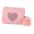 thumbnail image 3 of Monedero de felpa Yuyangstore pequeño rosa con tarjetero, 3 of 8