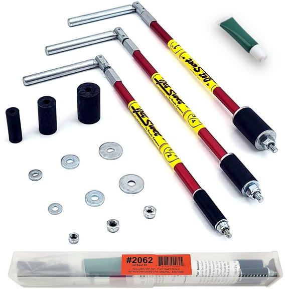 Jet Swet 2062 Kit - Sizes 1/2", 3/4" and 1" Jet Swets (3 Tools) Set of Replacement Gasket Parts and Waterproof Grease | Plumbing Plugs for Fast Solder Repairs To Water Line