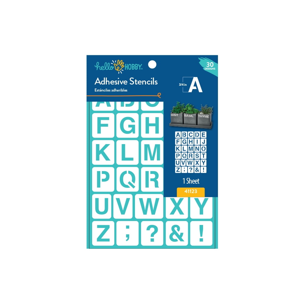 Hello Hobby 0.75' Letter Stencil (30 Pieces)