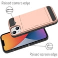 thumbnail image 3 of Compatible iPhone 14 Max Case Wallet Case with Card Holder Hard PC Soft TPU Bumper Anti-Scratch Anti-Drop Protective Slim Card Slot Cover for iPhone 14 Max 6.7 Inch-Rose Gold, 3 of 13