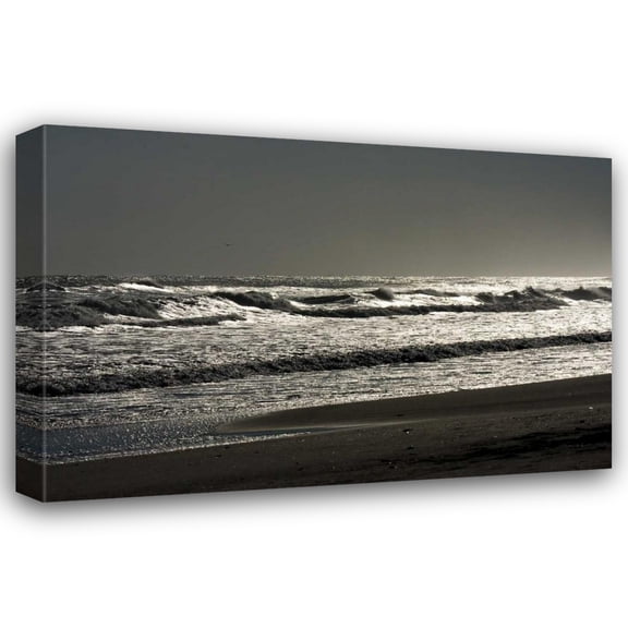 Alan Hausenflock 18x13 Gallery Wrapped Canvas Wall Art Titled - Silver Sea II