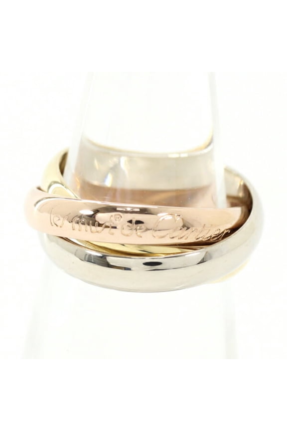 Pre-Owned Cartier Trinity Classic MM Ring, 18K Yellow Gold, White Pink Size 51, Women's/Men's...