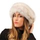 thumbnail image 1 of Diadema de piel sintética para mujer, gorro cálido estilo ruso cosaco de invierno, color blanco, 1 of 2