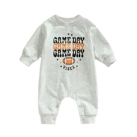 

Glookwis Newborn Long Sleeve Jumpsuit Loose Bodysuit Casual Ribbed Playsuit One Piece Buttons Romper Grey 60cm
