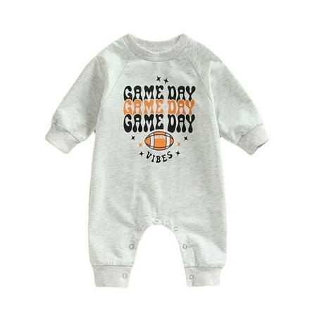 

Cindysus Newborn Ball Print Long Sleeve Playsuit Infant Cute Romper Letters Printed Party One Piece Cartoon Jumpsuit Grey 90cm