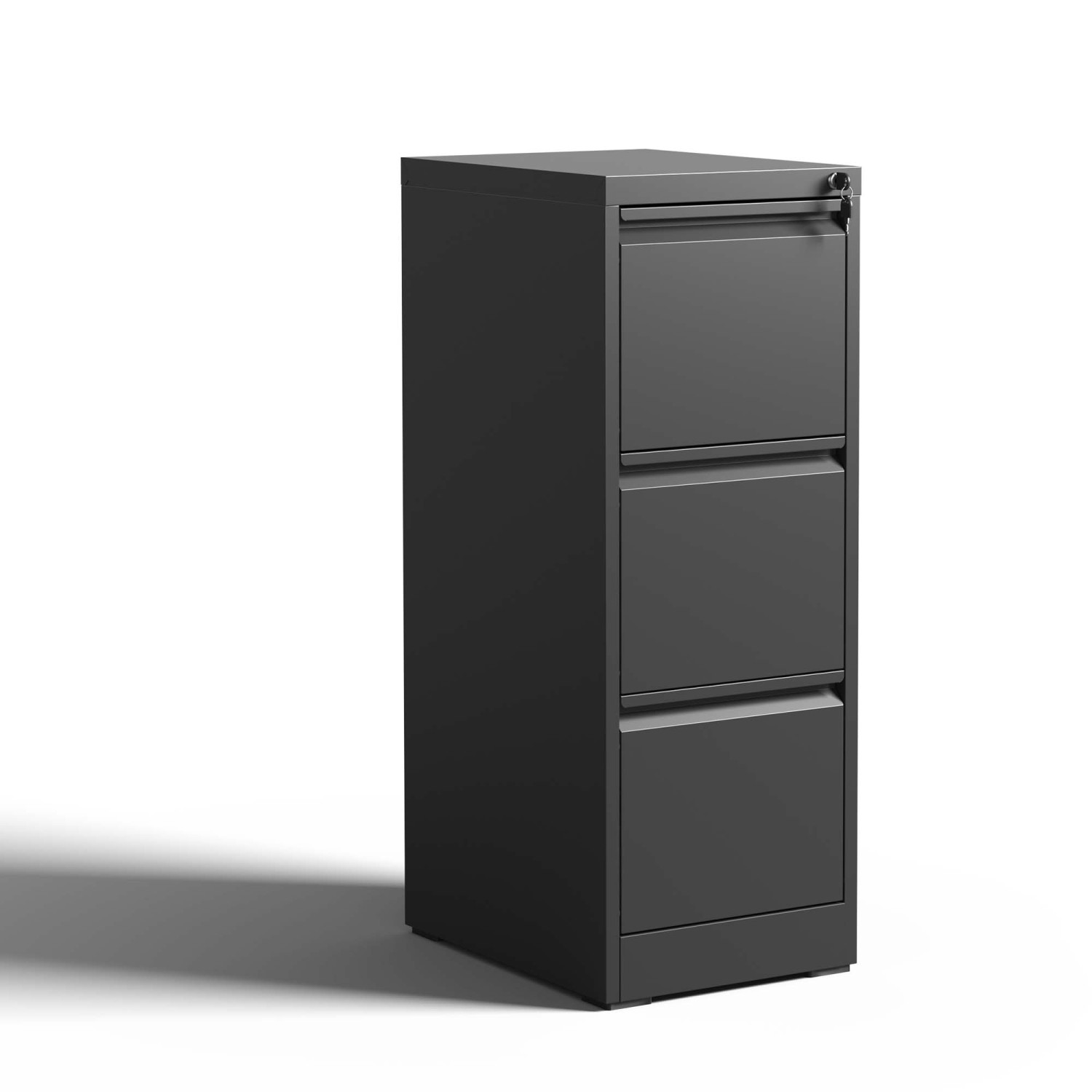 3 Drawer Metal Vertical File Cabinet with Lock Home Office Steel Filing Cabinet for A4/Legal/Letter Size Documents