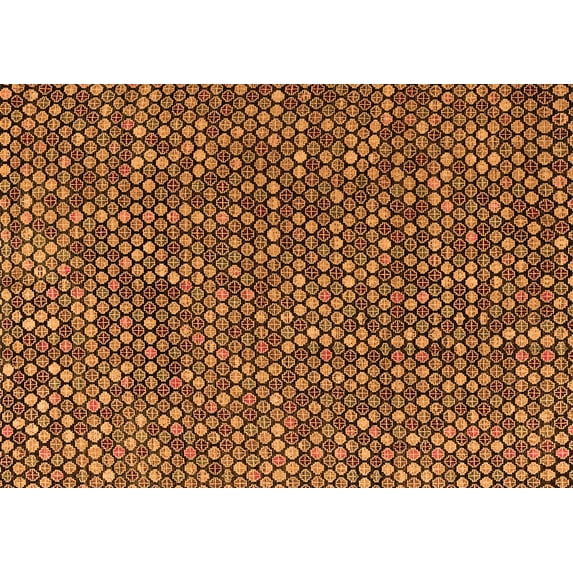 Ahgly Company Indoor Rectangle Abstract Orange Modern Area Rugs, 8' x 10'