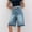 Blue, variant on ClodeEU Women's High Waisted Straight Leg Denim Knee Length Shorts,Casual Jean Bermuda Short with Pockets Blue,Womens Plus S