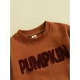 thumbnail image 5 of Wassery Toddler Boys Fall Outfits Letter Embroidery Long Sleeve Sweatshirts and Solid Color Long Pants 2Pcs Infant Halloween Clothes Set 0-3 Years, 5 of 8