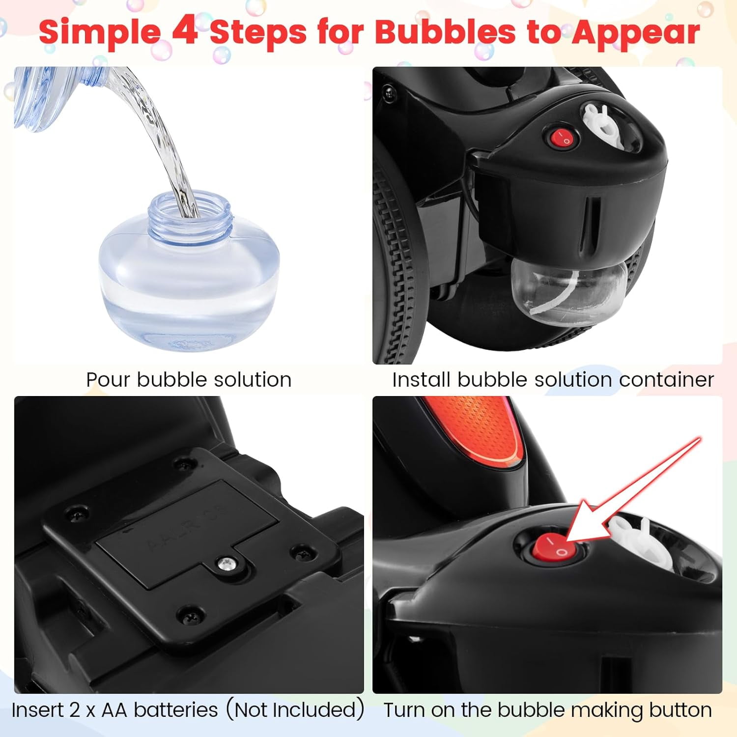 OLAKIDS Ride on Push Car, Foot-to-Floor Sliding Car for Toddlers Kids Motorcycle with Bubble Maker, Music, 3 Wheels Ride on Toys Gift for Boys Girls Aged 3-5 Years