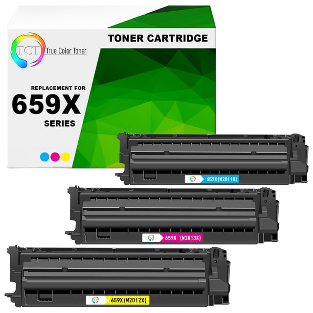TCT 659X Color Toner Cartridge 3 Pack - Compatible Replacement for HP 659X W2011X W2012X W2013X High Yield Works With Color LaserJet Enterprise M856 M856dn Printers (Cyan Magenta Yellow)