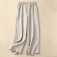 thumbnail image 2 of VEKDONE Womens Linen Long Pants Beige L, 2 of 4