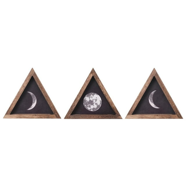 Abbracc 3 Pieces Rustic Wall Moon Phases Signs Framed Wall Pediments Art for Gallery
